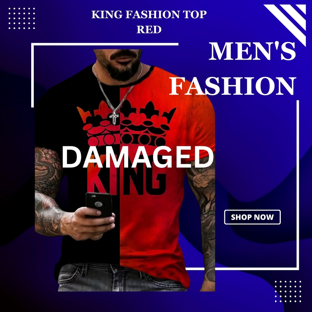 DAMAGED - KING - Fashion Top - RED